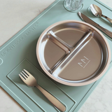Kids Stainless Steel Divided Plate with Lid