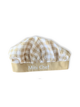 Kids 'Mini Chef' Apron & Hat - Gingham Beige