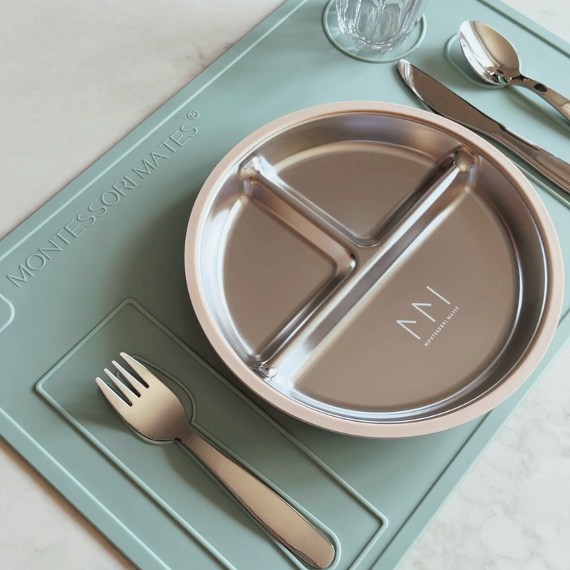 Kids Stainless Steel Divided Plate with Lid