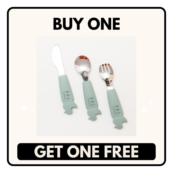 Soft Grip Toddler Cutlery Set - Spoon + Fork + Knife