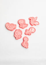 Cute Dino Cookie Shape and Stamp Set - 6 pcs