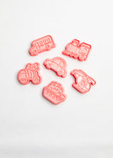 Transport Cars and more Cookie Shape and Stamp Set - 6 pcs