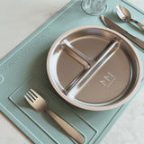 Kids Stainless Steel Divided Plate with Lid (optimized)