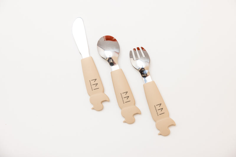 New FULL Set Soft Grip Toddler Cutlery Set - Spoon + Fork + Knife